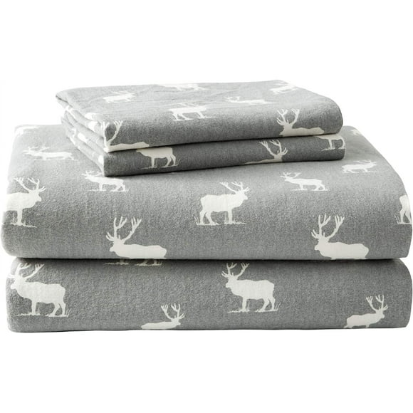 SHILIU-216294 Elk Grove Flannel Sheet Set, Twin, Gray