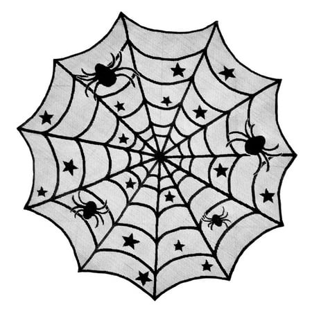 

Halloween Party Decoration Black Spiderweb Tablecloth Cloth Cover Table Home Dining Mesh Table Lace