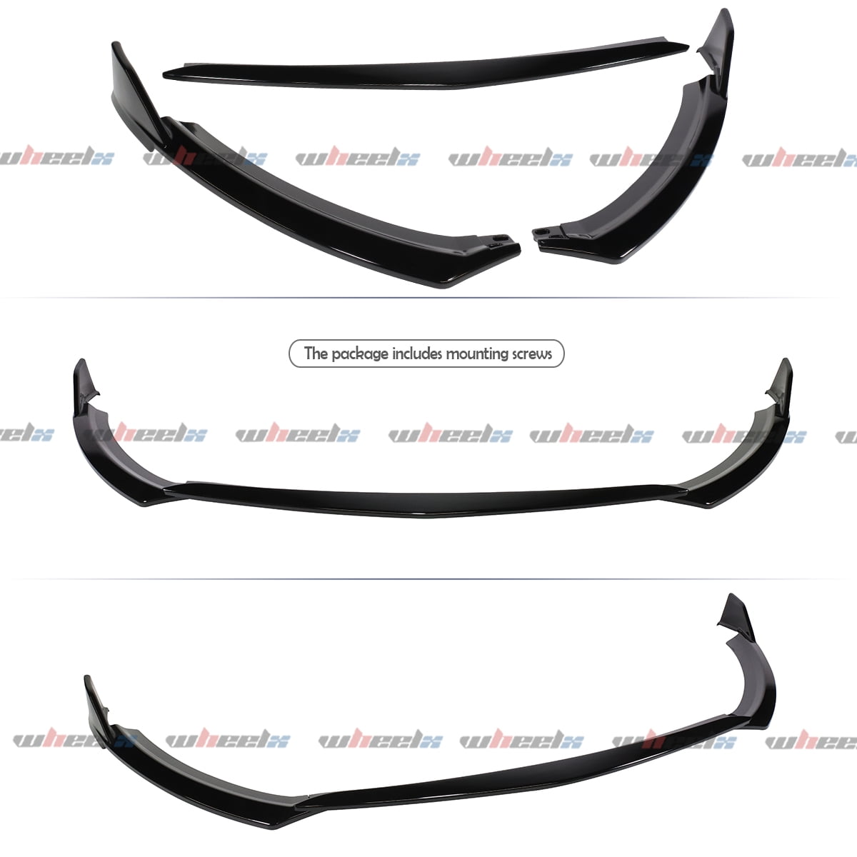 Front Lip Compatible with Toyota GR86 2022-2025, 3Pcs/Set Bumper Air Dam Lower Chin Splitter Protection Body Kit Fits for 2022 2023 2024 2025 (Gloss Black)