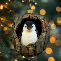 Hometravel Christmas Animal Acrylic Ornament, Printed Design Tree Hanging Decoration, 8cm Festive Gift for Family and Colleagues Exchange