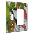 thumbnail image 1 of KuzmarK™ 2 Gang Single Toggle / Single Duplex Rocker Wall Plate - Tuxedo Maine Coon Kitty Fairy Life is Good Fantasy Cat Art by Denise Every, 1 of 1