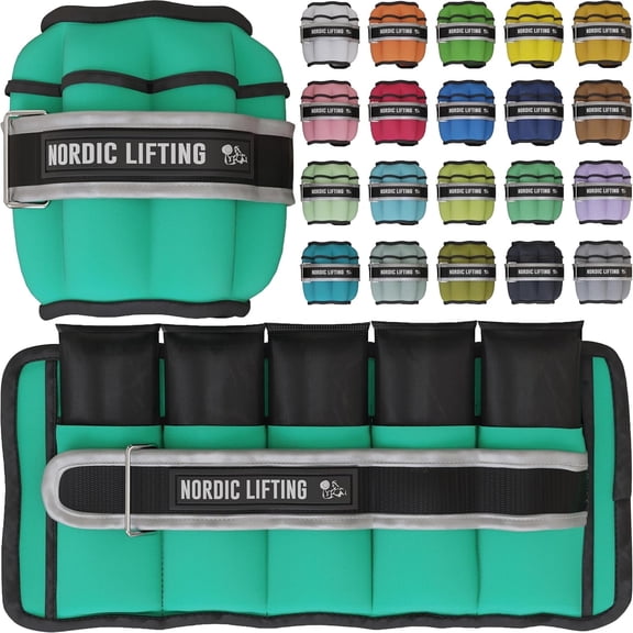 Nordic Lifting Adjustable Ankle Weights for Women & Men 2-10 lbs, Moss Green, 1 Pair
