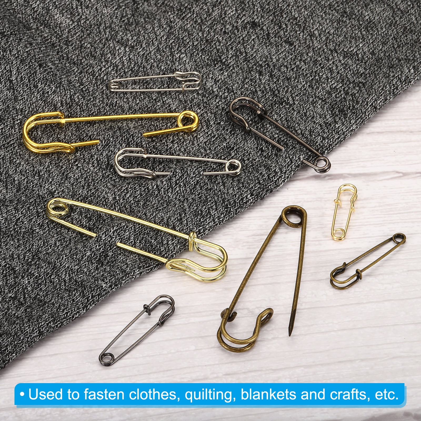Unique Bargains Durable and Versatile Safety Pins Sewing Pins Silver Tone 2.95 Inch