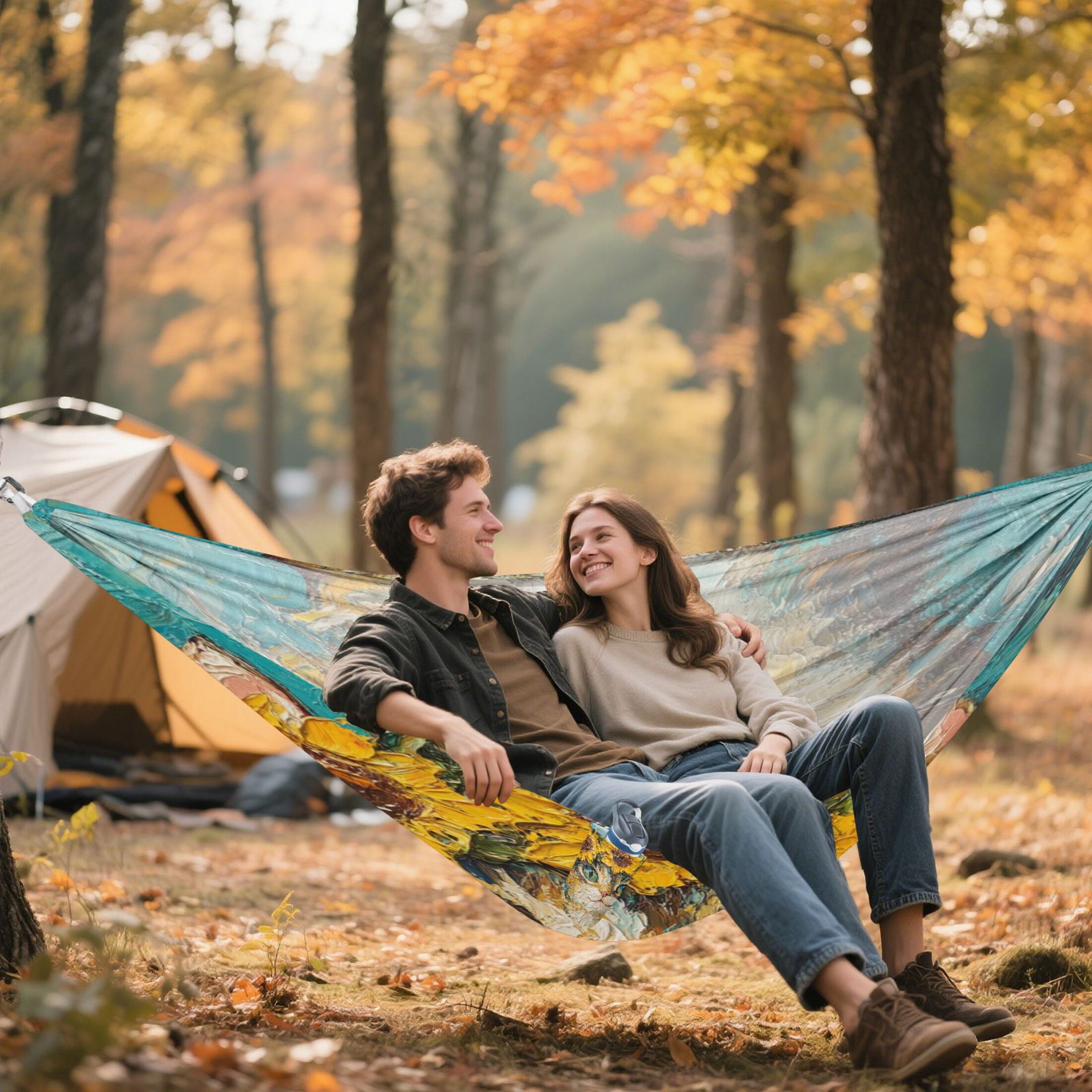 Hammock Camping Hammock Nylon Portable Hammock Travel Camping Hammock Sunflower Cat
