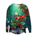 thumbnail image 3 of Craaazy Christmas Printed Shirts For Women Casual Crew Neck Tops Loose Long Sleeve Fall Sweatshirt Xmas Tree Print Funny Merry Christmas Gifts, 3 of 4