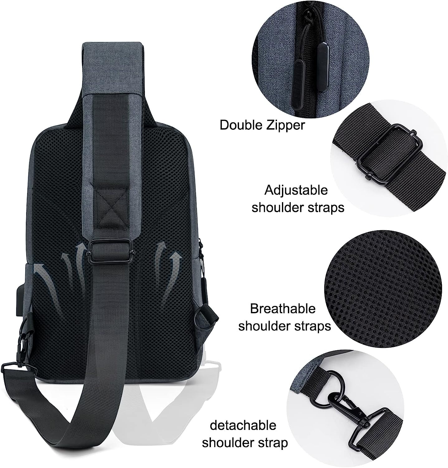 Messenger Bag Sling Bag Crossbody Shoulder Bag for Men Women Travel Work Satchel Bags