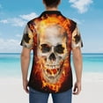 thumbnail image 3 of Lsque Satanic Skull pattern Hawaiian Shirt for Men, Unisex Summer Beach Casual Short Sleeve Button Down Shirts-X-Large, 3 of 9