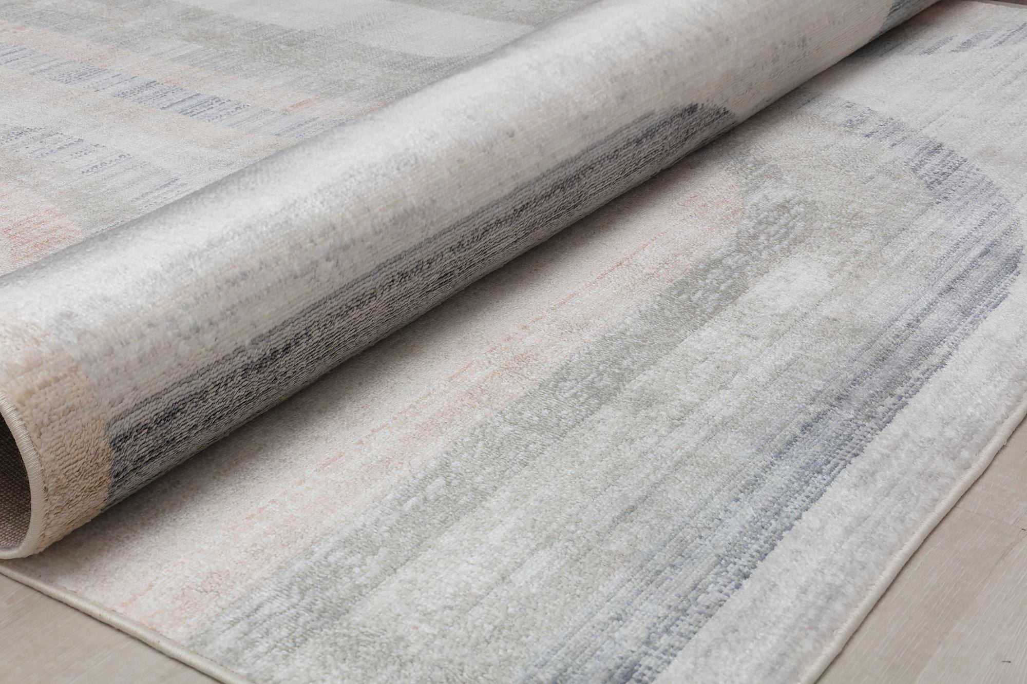Rugs America Romeo JL80A Light Pewter Abstract Vintage White Area Rug, 2'6" x 4'