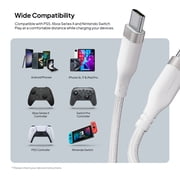 Liquipel Powertek USB C to USB C Fast Charger Cable, 6ft for Galaxy, Note, Tab, MacBook, Premium White