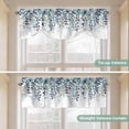 thumbnail image 5 of Green Blue Eucalyptus Leaves Tie Up Valance Curtains for Windows, Kitchen Curtains Window Treatments, Summer Botanical Weeping Short Window Shades Valances for Bedroom Bathroom Cafe 42"x18", 5 of 8