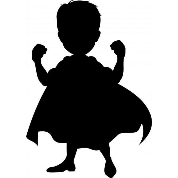 Wallmonkeys Superhero Silhouette for You Design Peel and Stick Wall Decals Mural WM354077 (26 in W x 36 in H)