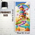 thumbnail image 2 of 1 Pc Colorful Candyland Polyester Door Cover Ice Cream Biscuit House Backdrop Banner Door Porch Sign Photography Background, 2 of 7