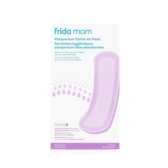 Frida Mom - Coussinets fourre-tout post-partum Coussinets post-partum, maxi coussinets de soins féminins anti-fuite, 6 couches de protection pour une absorption maximale
