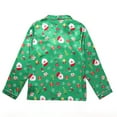 thumbnail image 6 of Esho Women Pajamas Set Christmas Family Matching Pajamas Silk Satin Button Down Sleepwear Nightwear Pj Set, 6 of 8