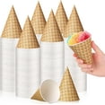 TRAHOO300 Pieces 6 Oz Snow Cone Cups Colorful Paper Cone Cup Bulk