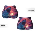 thumbnail image 3 of Sikiie Hawaiian Island Beach Shark Print Workout Shorts Women Scrunch Butt Gym Shorts Seamless High Waist Tummy Control Yoga Biker Athletic Shorts, 3 of 5