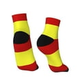 thumbnail image 2 of Women Men Athletic Socks Spanish Flag Cushioned Quarter Ankle Socks, 2 of 7