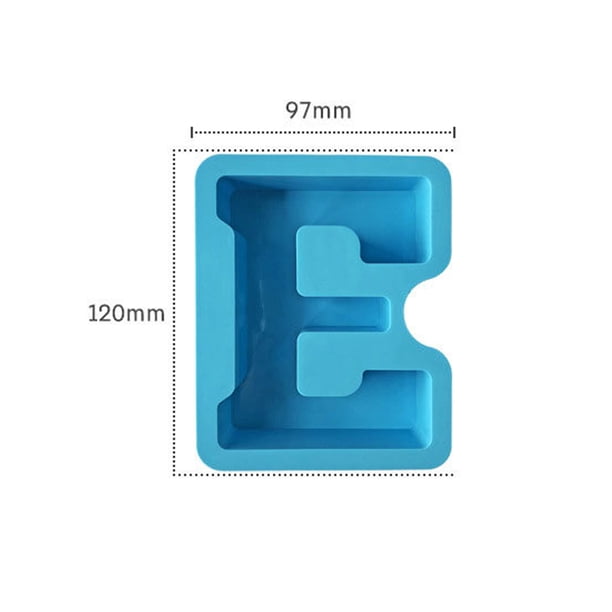 Hornada Molde de silicona azul con letras del alfabeto para repostería,velas,cera,jabón y manualidades con resina (1 pieza) Rkxzt