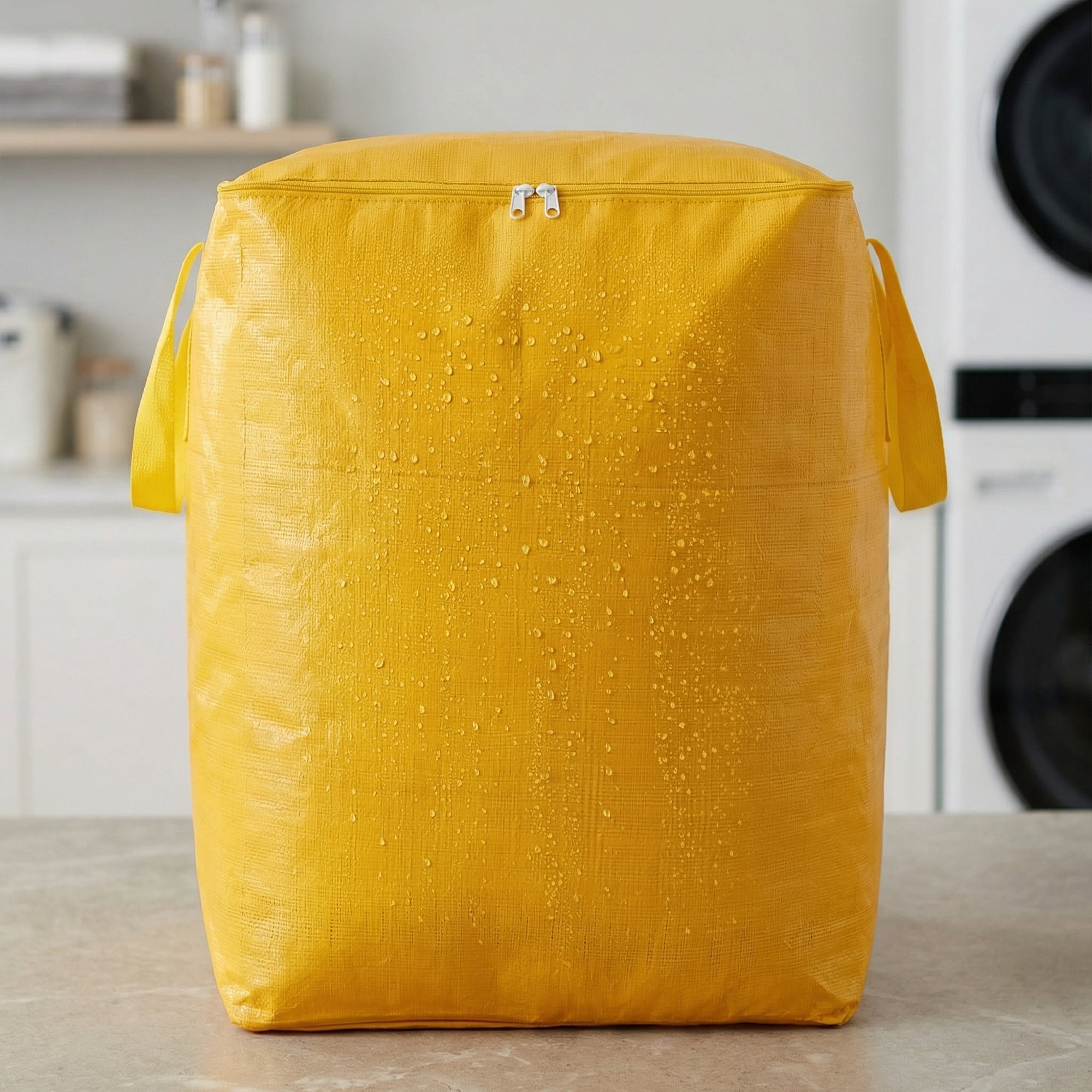 Unique Bargains Clothes Storage Bag with Handles Yellow 23.6"x19.7"x31.5"