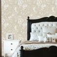 thumbnail image 5 of Boho Peel and Stick Wallpaper Elegant Floral Soft Beige White Tones Wall Mural 23.6in x 9.8ft Self Adhesive Removable Wall Paper Renter Friendly Wallpaper for Bedroom Kitchen Farm, 5 of 8