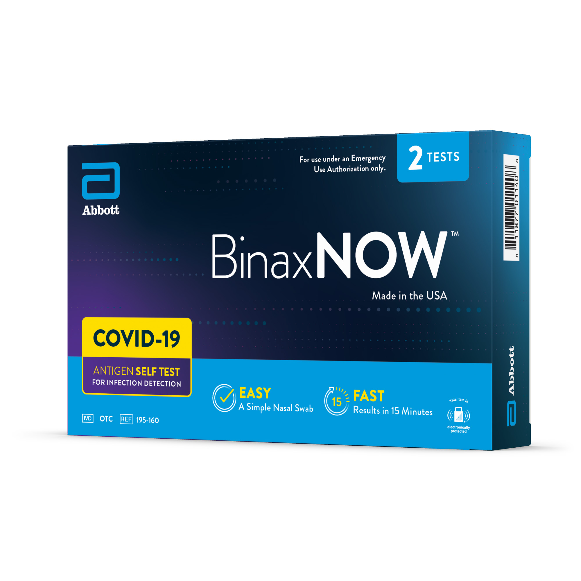 BinaxNOW COVID‐19 Antigen Self Test, 1 Pack, Double, 2-count, At Home COVID-19 Test, 2 Tests - image 4 of 11