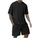 thumbnail image 1 of Traje Deportivo Perforado de los Hombres, Moda de Manga Corta Cuello Redondo de Ocio para el Desgaste Casual Y de Playa, Blusa Atlética de Poliéster Suave, 1 of 9