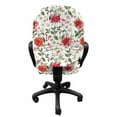 thumbnail image 3 of Floral Office Chair Slipcover, Christmas Flowers Pattern in Watercolors Buds Branches Natural Spring Art, Protective Stretch Decorative Fabric Cover, Standard Size, Pink Green White, by Ambesonne, 3 of 5