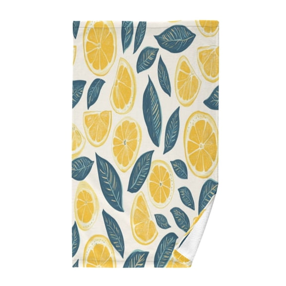 Pure Cotton Face Towel 16x28 Inches Hand Towel Bath Towel Hand Bath Towels Soft Good Water Absorption for Washing Face Wiping Face Sliced Lemon Yellow