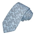 thumbnail image 6 of Jacob Alexander Men's Woven Bold Vine Pattern Slim 2.5 inch Width Neck Tie - Blue, 6 of 7