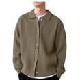 thumbnail image 3 of Cavosen Cardigan Sweater for Men Zipper Lightweight Button Down Coat with Pockets Solid Color Casual Versatile Cozy Clothes, 3 of 5