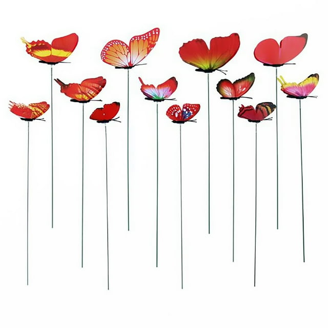 PVCS Plunger Simulation Butterfly Flower Pot Vase Gardening Bonsai Green Plant Decora for Home