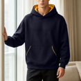 thumbnail image 6 of Chiccall Mens Hoodie Long Sleeve Colorblock Hooded Sweatshirts Outdoor Casual Athletic Loose Fit Sweatshirts with Pocket, 6 of 6