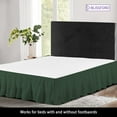 Ruffled Bed Skirt with Split Corners Queen, Hunter, 14 Inch Drop