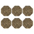 thumbnail image 2 of Disketp Leopard Print Funny Coasters,6 Pcs Leather Coasters with Holder, Perfect Housewarming Hostess Gifts,Protect Furniture from Water Marks Scratch and Damage,Octagon, 2 of 7