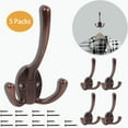 thumbnail image 2 of Wall Mounted Coat Hooks 5 Pack Heavy Duty Black Hardware Robe Hooks Decorative for Single Hanging Coats Towel Cubicle Classroom Kitchen Bath Backpack Hat Hook, 2 of 13