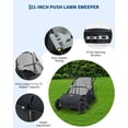 thumbnail image 3 of 21-In Manual Push Lawn Sweeper with 3.5 Cu. Ft. Hopper Bag, Adjustable Height and Foldable Storage, 3 of 7
