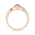 thumbnail image 2 of ANGARA Natural 0.5 Ct. Amethyst with Diamond Infinity Ring in 14K Rose Gold for Women (Ring Size: 10.5), 2 of 8