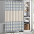 thumbnail image 6 of Shower Curtains for Bathroom-36"x72",Minimalist Blue Checkered Waterproof Bath Curtain Grommet Shower Curtain Set with Hooks, 6 of 9