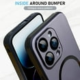 thumbnail image 4 of Compatible with iPhone 14 Pro Max Case (Support for Magsafe) Magnetic Gradient Case with Wireless Charger, Gradient Glass Back Cover with Lens Screen Protector Cover for Girls Women -Black, 4 of 12