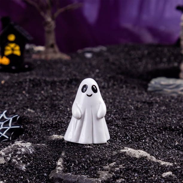 Decoraciones de Halloween, Fantasmas flotantes originales de Halloween, decoraciones de escritorio de colores sólidos, proceso de resina DIY, accesorios de decoración, adornos de grano Moe, adorno de