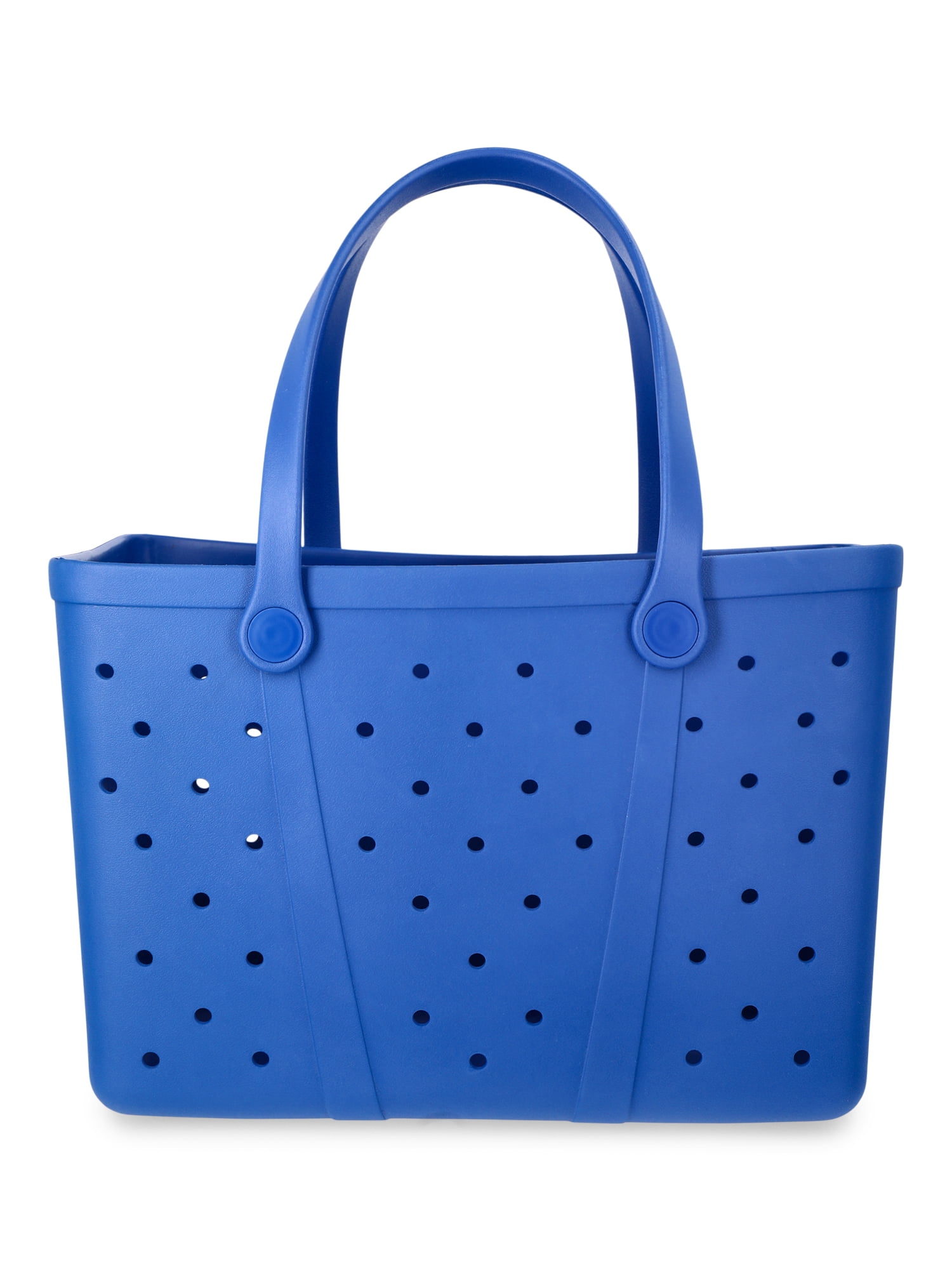 Time and Tru Women's Waterproof EVA Beach Tote Bag, Blue