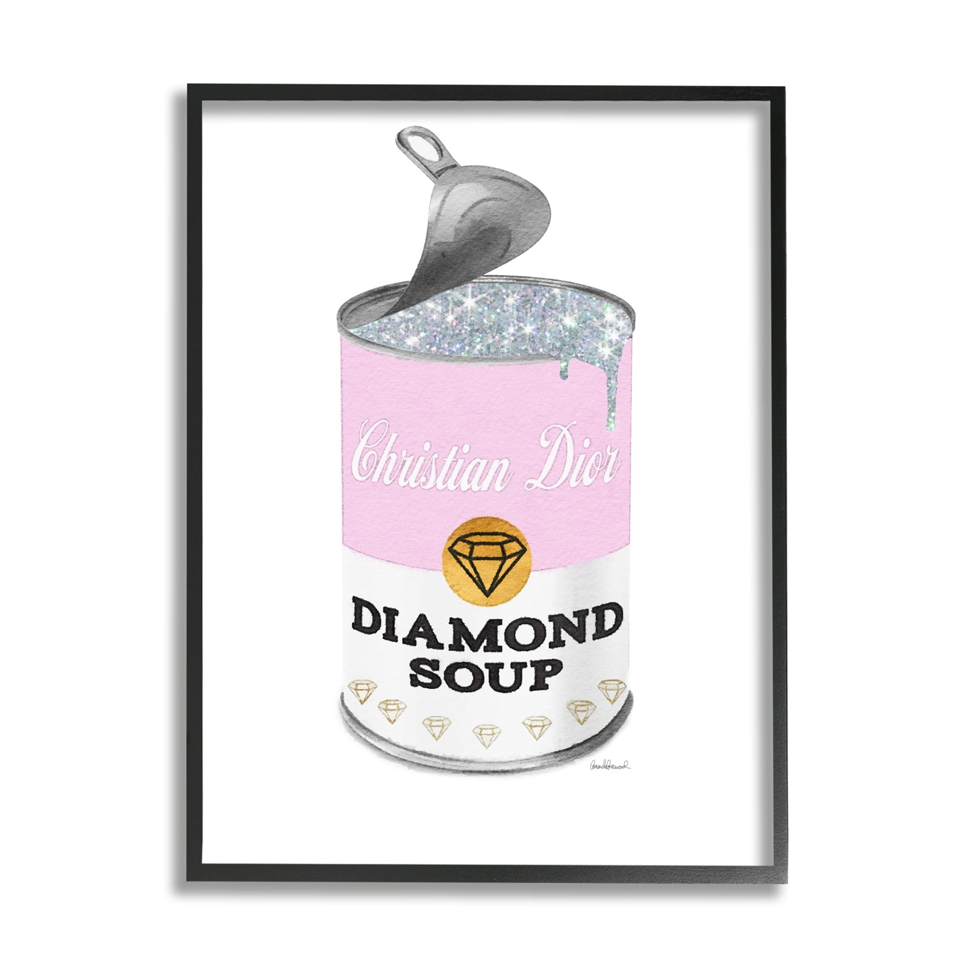 Stupell Industries Fashion Condensed Soup Can Pink Pop Shimmer Pattern, 16 x 20, Design by Amanda Greenwood