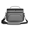 thumbnail image 2 of Black and White Checkered Pattern Insulated Lunch Box for Women Men, Medium Leakproof Cooler Bag with Adjustable Strap, 10"x6.7"x8", 2 of 6