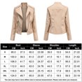 thumbnail image 2 of Chaqueta Jacke Damen Biker Taschen PU Plus Size Moto Mantel Streetwear Anzug Ygjytge Beige T 3EG para Mujer, 2 of 9