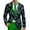 Mint Green, variant on St. Patrick's Leaf Print For Gentlemen Modern Slim Fit Jacket With Pattern
