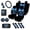 Blue Fire Skull, variant on Uourmeti Black Dragon Print Car Seat Covers Full Set, Auto Steering Wheel Cover Armrest Cushion Seat Belt Covers Sun Visor Storage Bag,Car Interior Accessories Sets Universal Fit Cars SUV Trucks