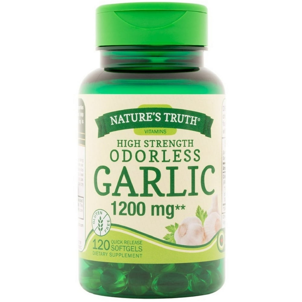 2 Pack Nature's Truth Garlic 1200 mg Odorless Supplements 120 ea