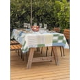 thumbnail image 3 of Outdoor Tablecloth with Umbrella Hole for Patio/Picnic/Party/Camping, Spring Floral Checkered Waterproof Table Cloth Rectangle Table Cover Washable, Sage Green Daisy Buffalo Plaid (52"x 70"), 3 of 8