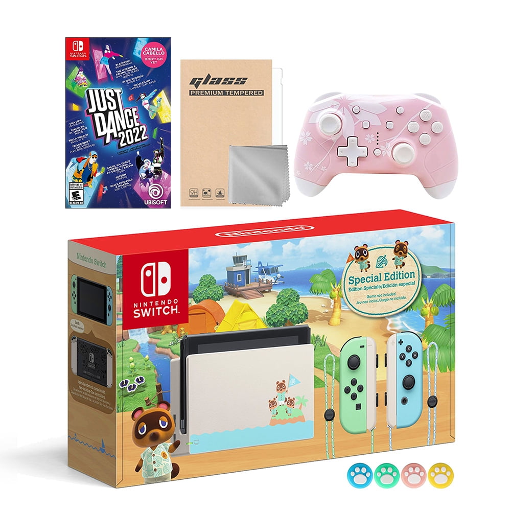 Nintendo Switch Animal Crossing Special Version Console Set, Bundle With  Just Dance 2022 And Mytrix Wireless Switch Pro Controller and Accessories -  