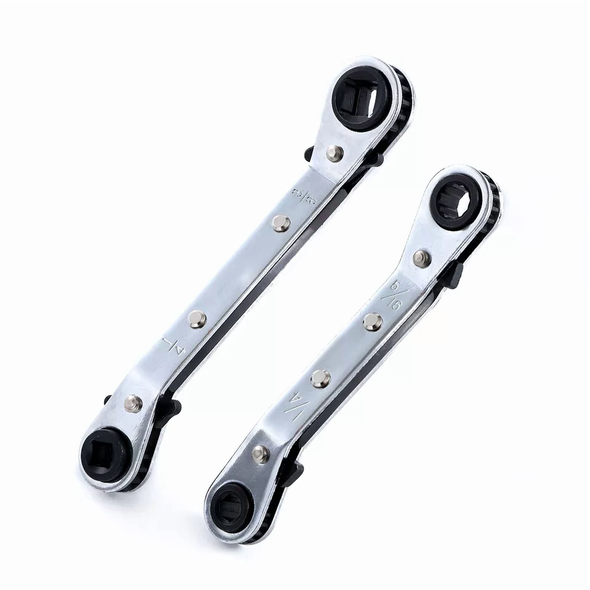 BUTTERFLY- 3/8” To 1/4”, 5/16'' X 1/4'' Refrigeration Hvac Service Wrench Set With Hex Bit